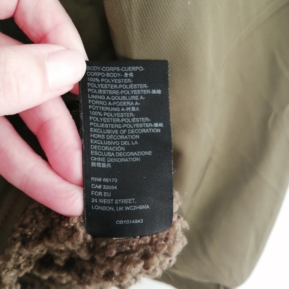 By Anthropologie Sherpa Lined Parka Jacket Aviator, Moto, Chore Coat Small - Picture 16 of 17